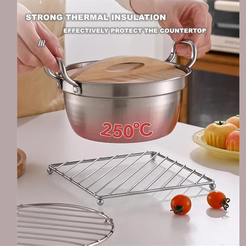 1pc Stainless Steel Trivet Pot Steamer Rack Pot