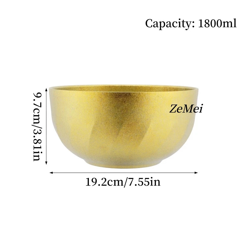 Pure Titanium Thickened Double-Wall Salad Bowl Multicolor