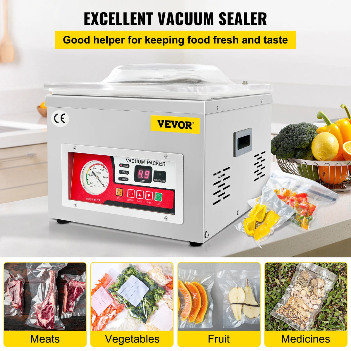 Succebuy Food Vacuum Packing Machine Dz-260a Commercial Chamber