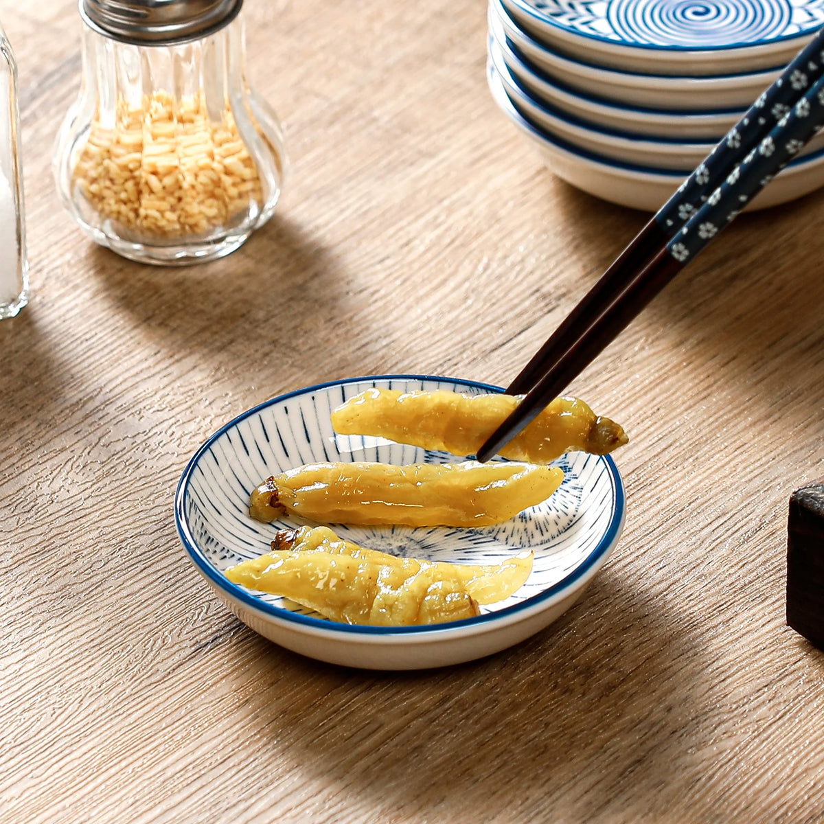 6pcs Mini Ceramic Sauce Dish Plate Retro Chinese