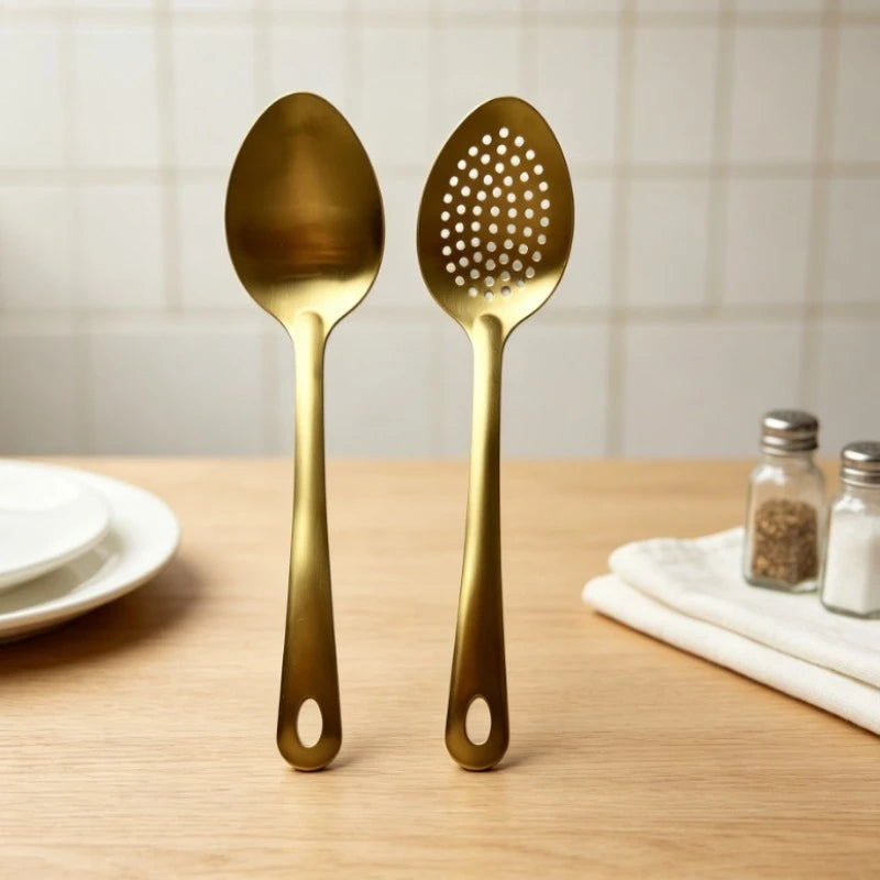 Gold Utensils Stainless Steel Cooking Cooking Spatula Slotted