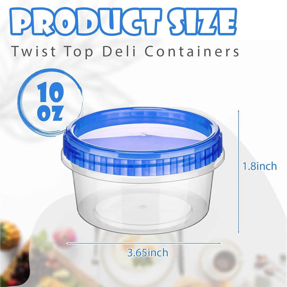 Plastic Freezer Containers Food Storage Twist Top Food