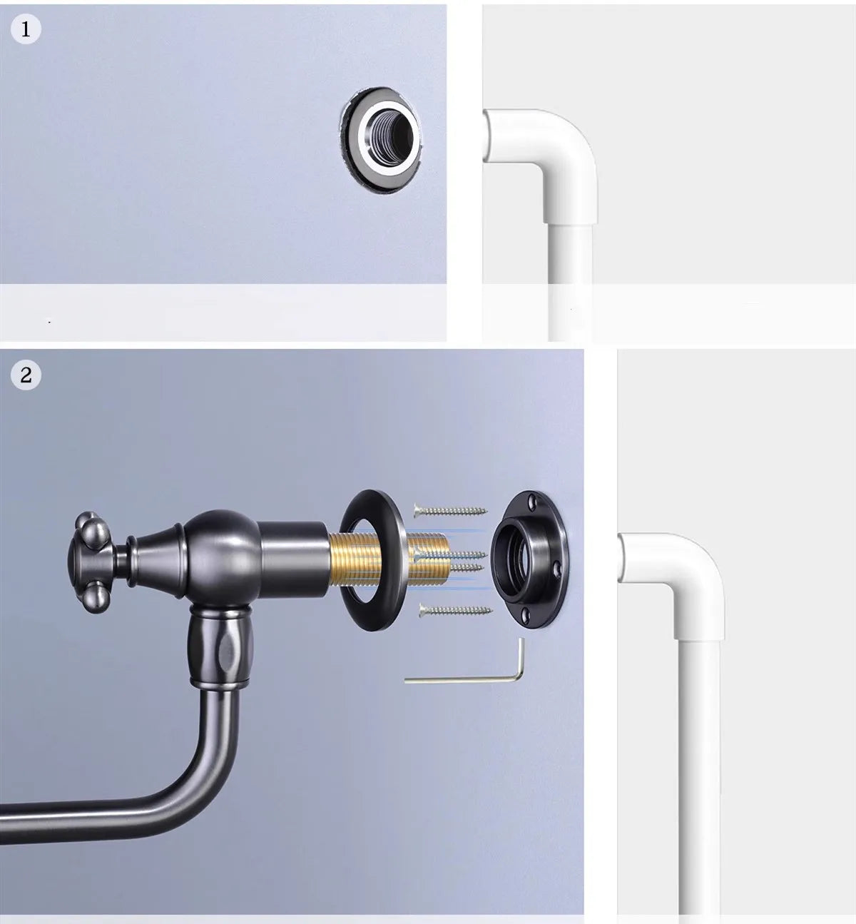 Faucet Brushed Gold Pot Filler Tap Wall Mounted