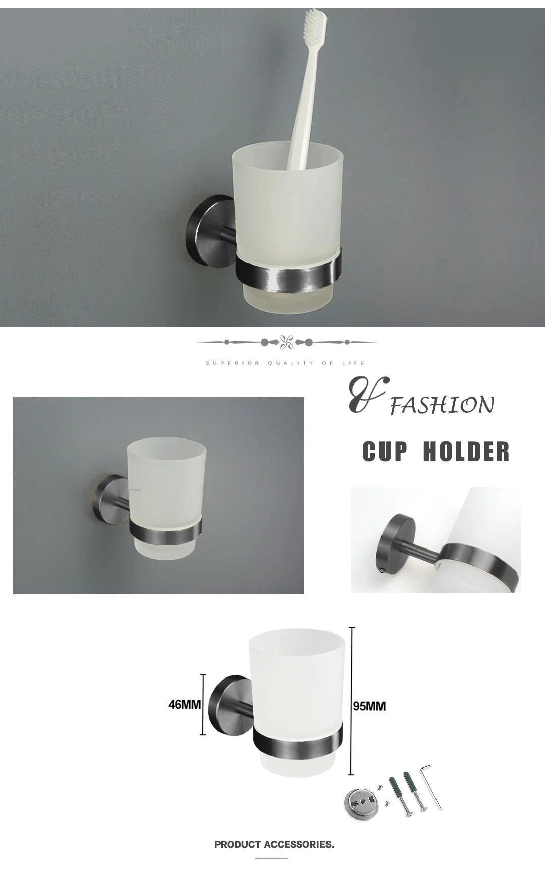 Gray Bathroom Hardware Cup Rack Towel Rack Toilet
