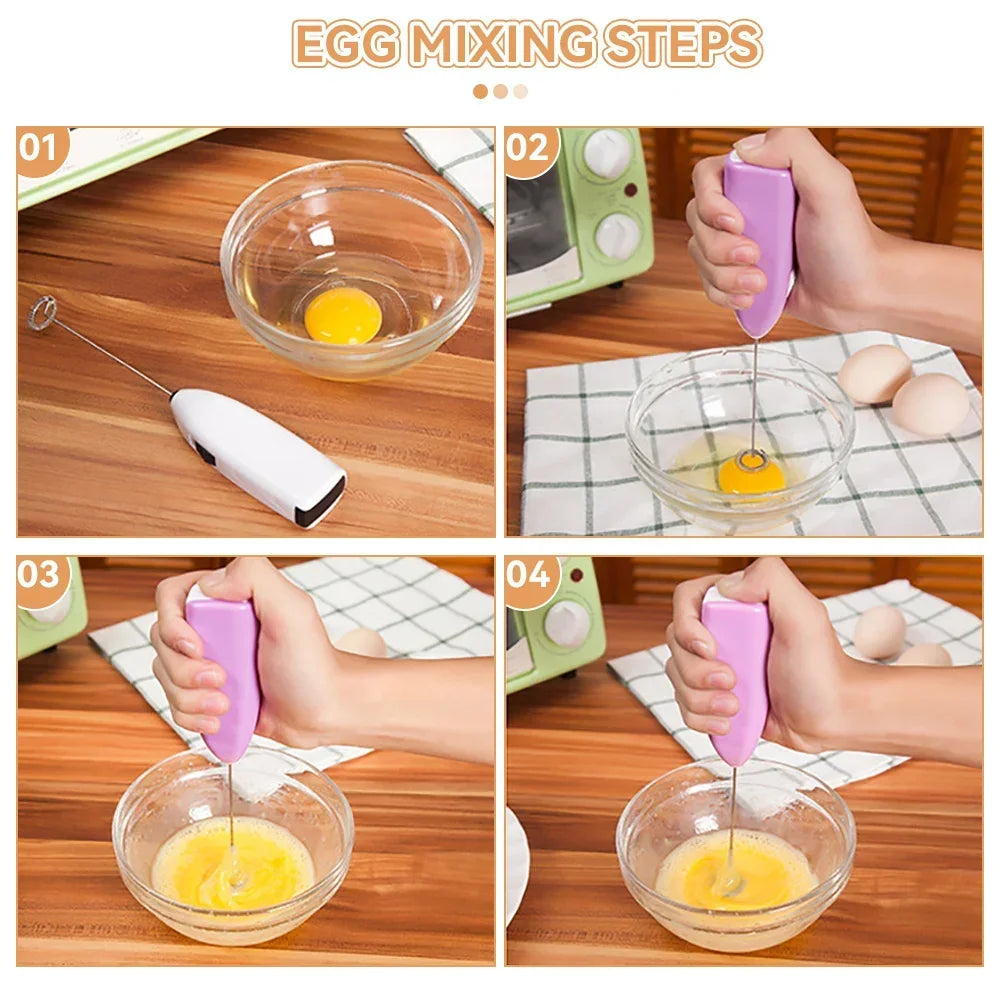 Mini Electric Whisk Foamer Blender Wireless Coffee Whisk