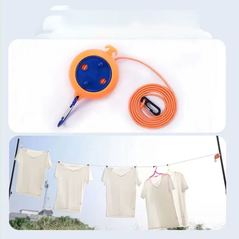 8m Non-Perforated Clothesline Retractable Travel Drying Rack