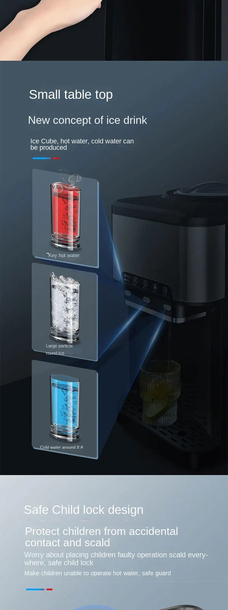 Drinking Water Ice Maker 48lbs Daily Ice Cube