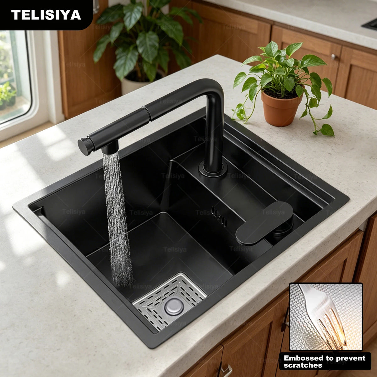 Hidden Sink Bar Sink Kit Folding Faucet Drain
