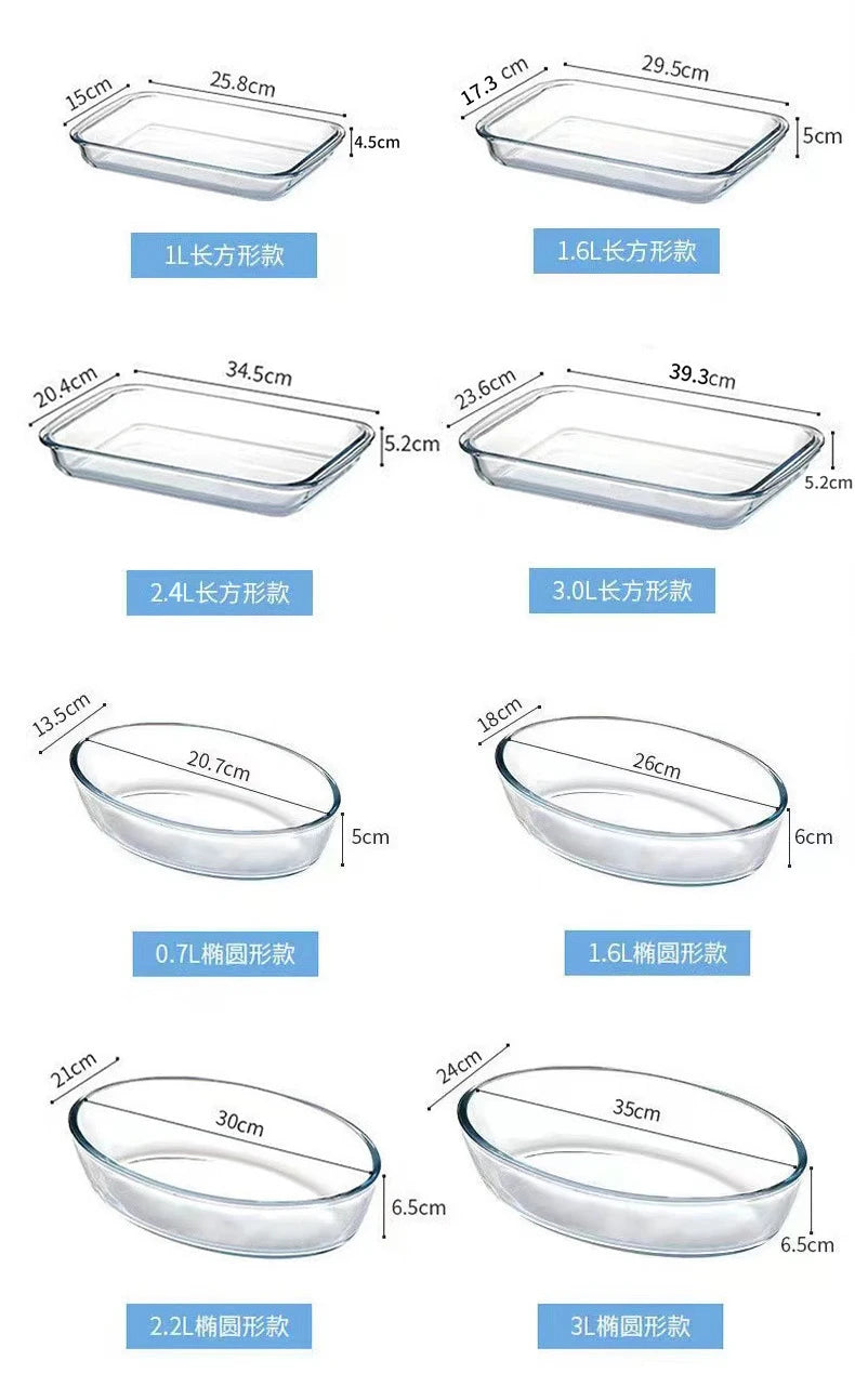Bakeware Glass Platter Oven Baking Tray Baking Utensil