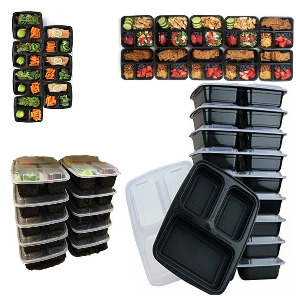 12 Pack Meal Prep Containers Compartment Food Storage