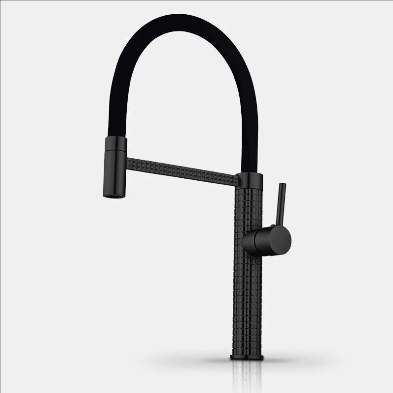 Black Spring Faucet Pull Down Handheld Shower Carved