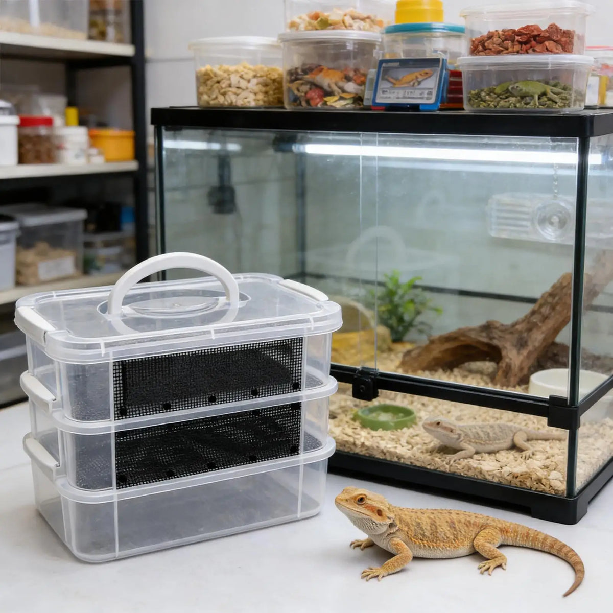 Mealworm Farm 2/3 Layer Clear Mesh Breeder Bin