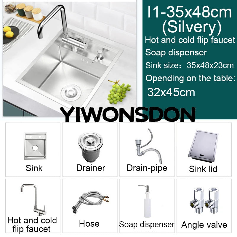 Nano Hidden Bar Sink Black Folding Faucet Silvery