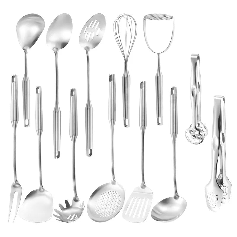 Lmetjma 304 Stainless Steel Utensils All Metal Long