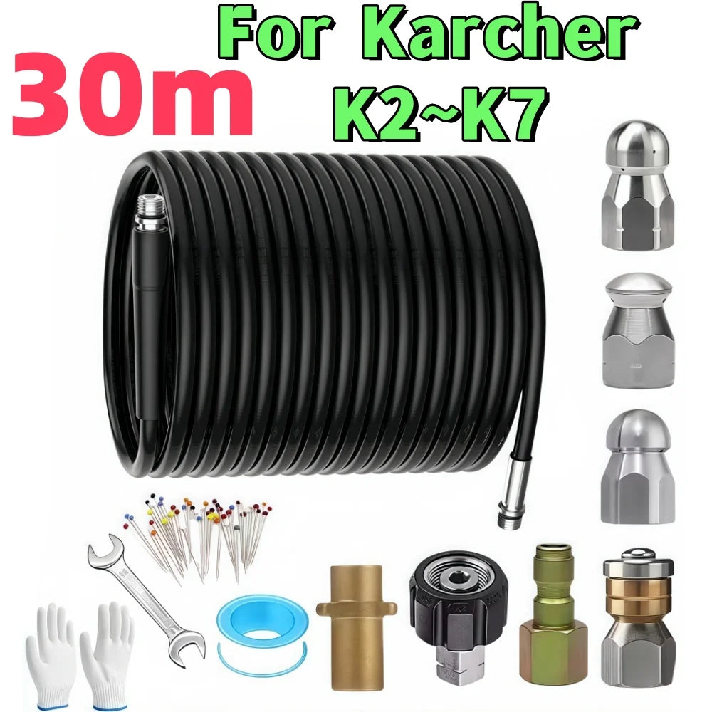 35m Sewer Drain Water Cleaning Hose Sewage Pipe