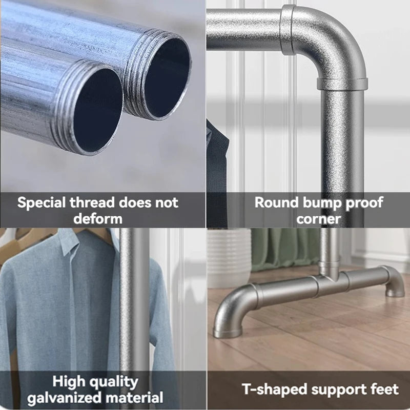 Floor Standing Clothes Rack Bedroom Hanging Clothes Rack