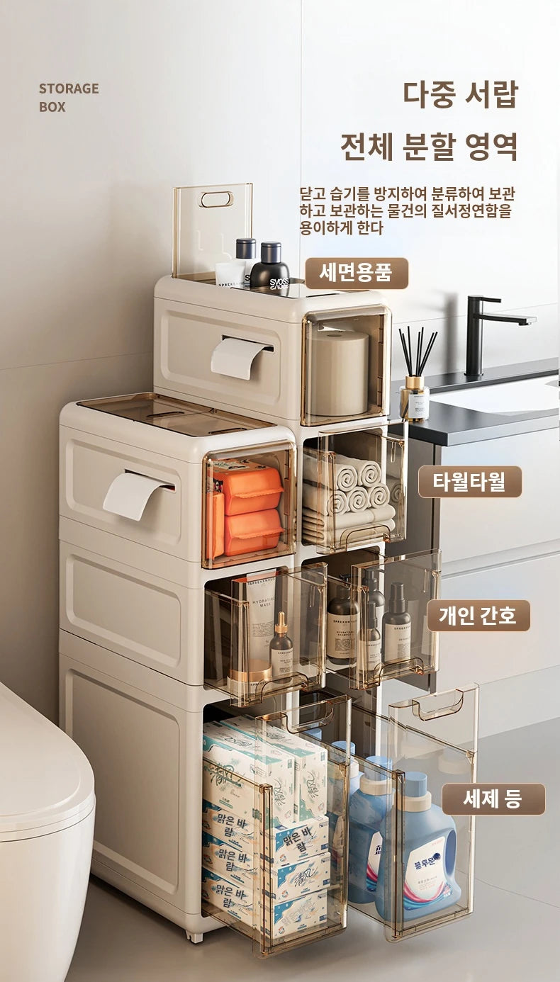 Drawer Type Bathroom Gap Cabinet Shelf Waterproof Storage