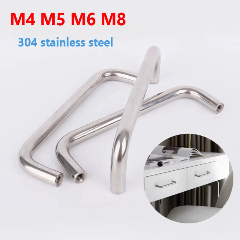 M4m5m6m8 Door Silver Cabinet Storage Handle Pull Solid