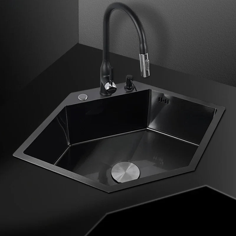 Diamond Shaped Sinks Stainless Steel Creative Corner Dish