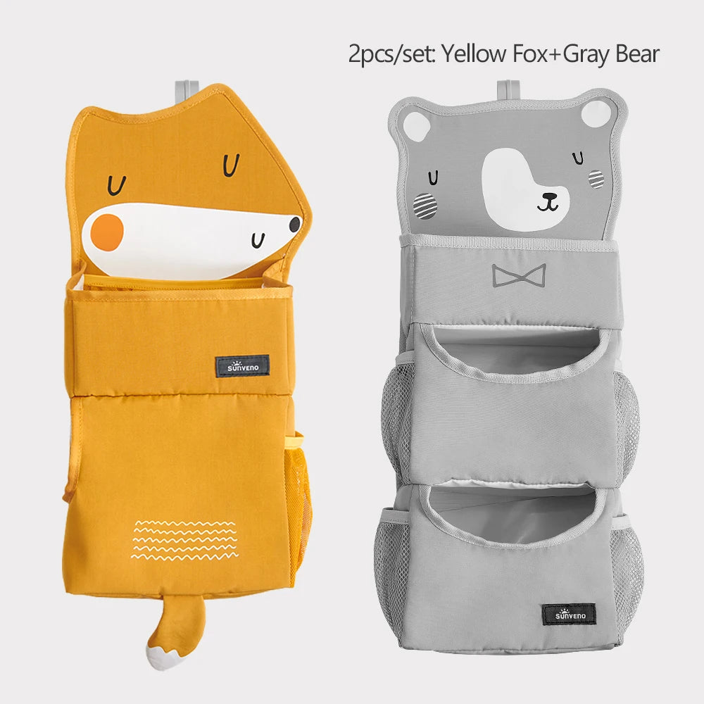 Sunveno Cartoon Baby Crib Hanging Storage Bag Multi-Functional
