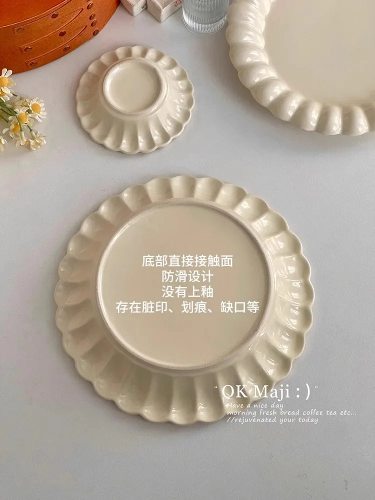 High-Looking Ceramic Plate Western-Style Dinner Plate Round Plate