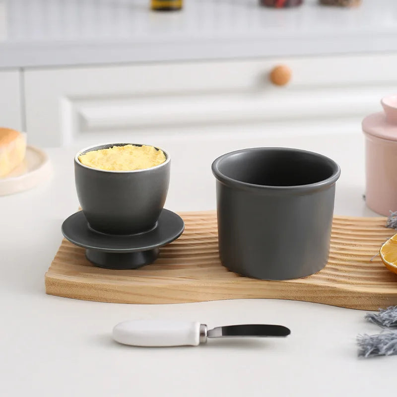 Ceramic Butter Dish Lid Western Style Cheese Butter