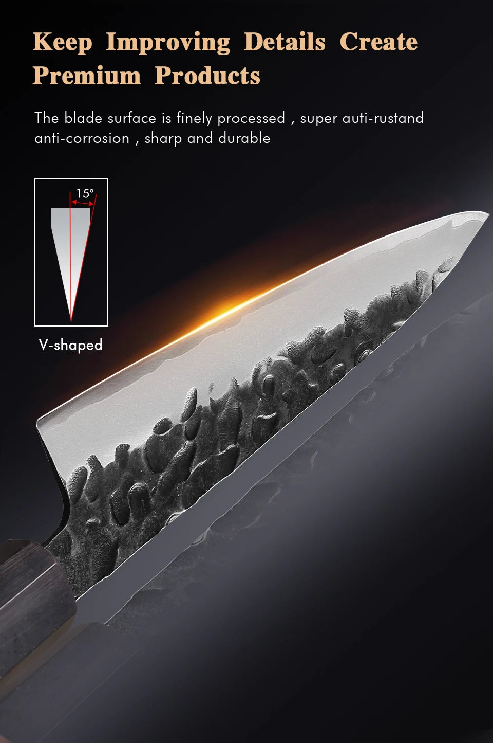 Utility Knife Layer Composite Steel Professional Chef Knives