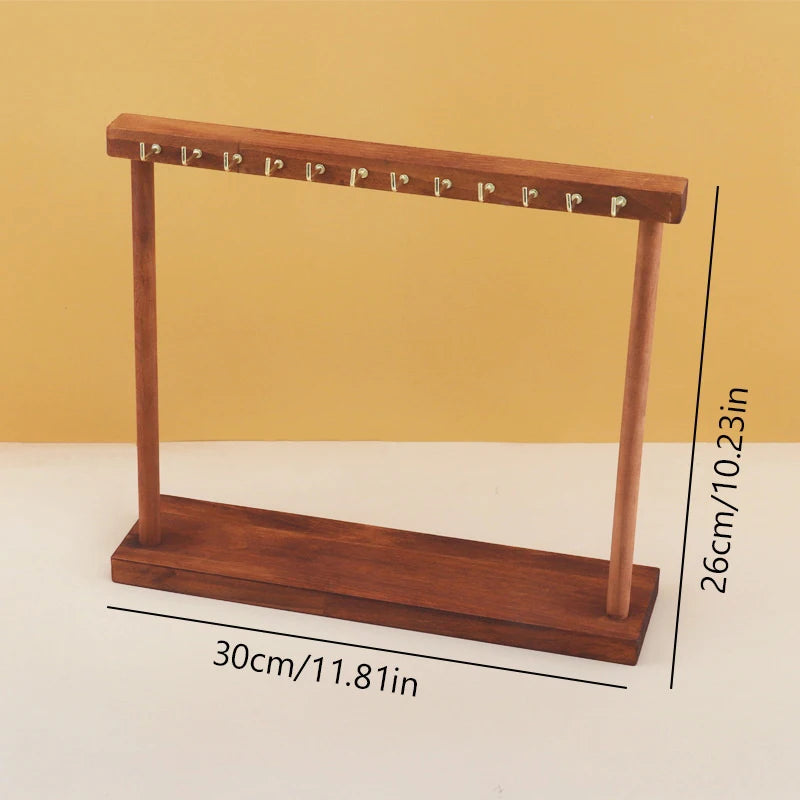 Jewelry Organizer Display Stand Solid Wood Necklace Hanging