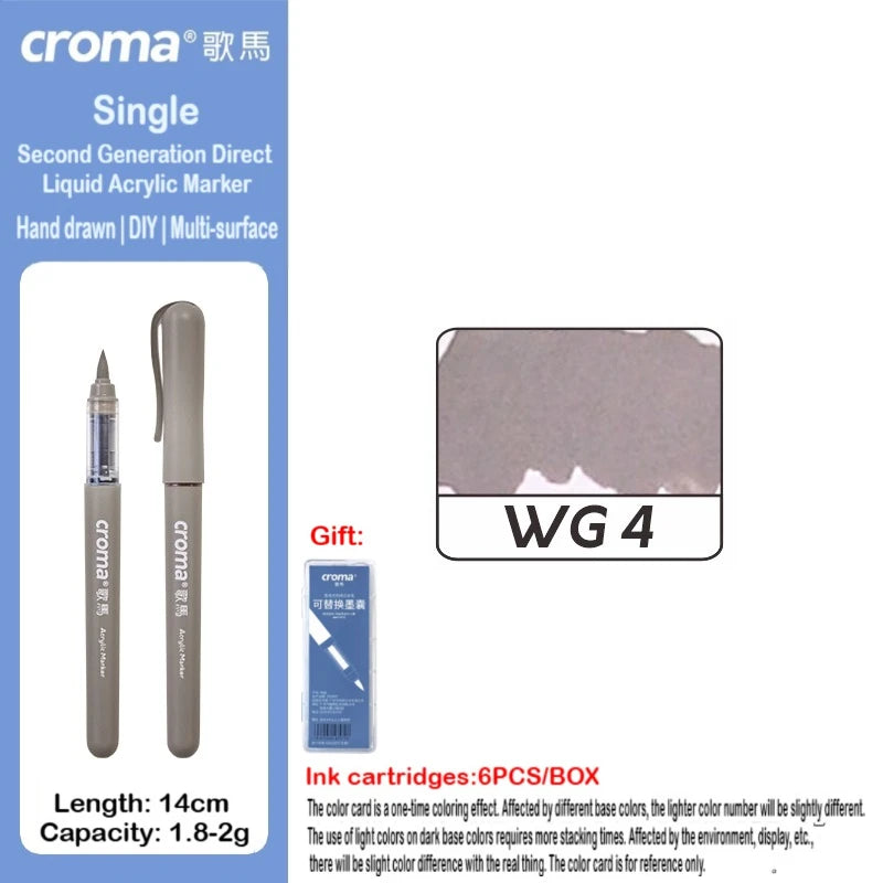 Croma 160/1 Colors Refillable Direct Liquid Acrylic Marker