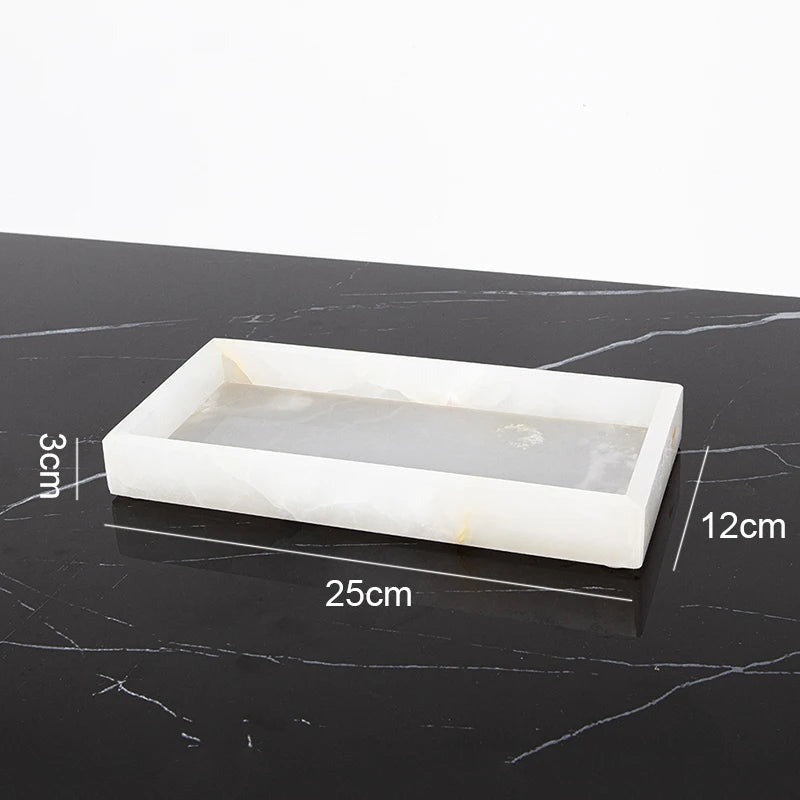 White Onyx Natural Marble Bathroom Luxury Soap Dispenser