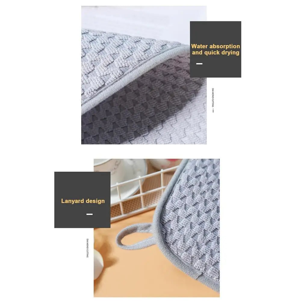Dish Drying Pad Slip Resistant Dishwashing Mat Waterproof