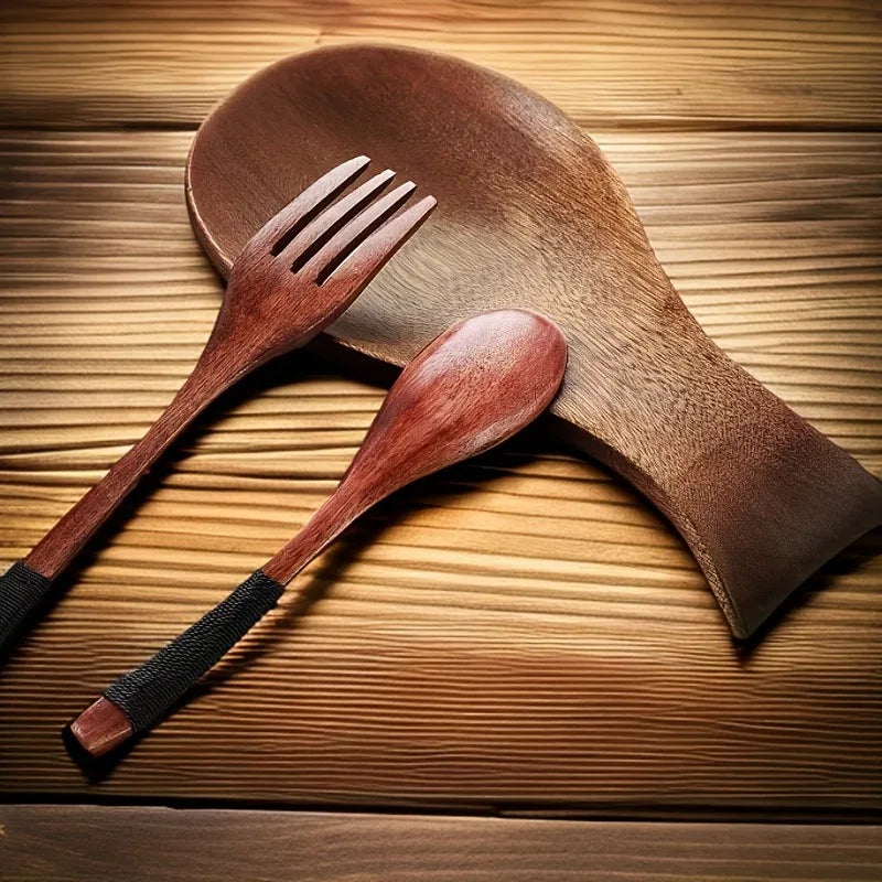 1pc Elegant Wooden Spoon Chopstick Holder Organizer Soup