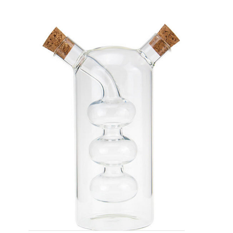 2-In-1 Double Layer Bottle Sauce Oil Vinegar Glass