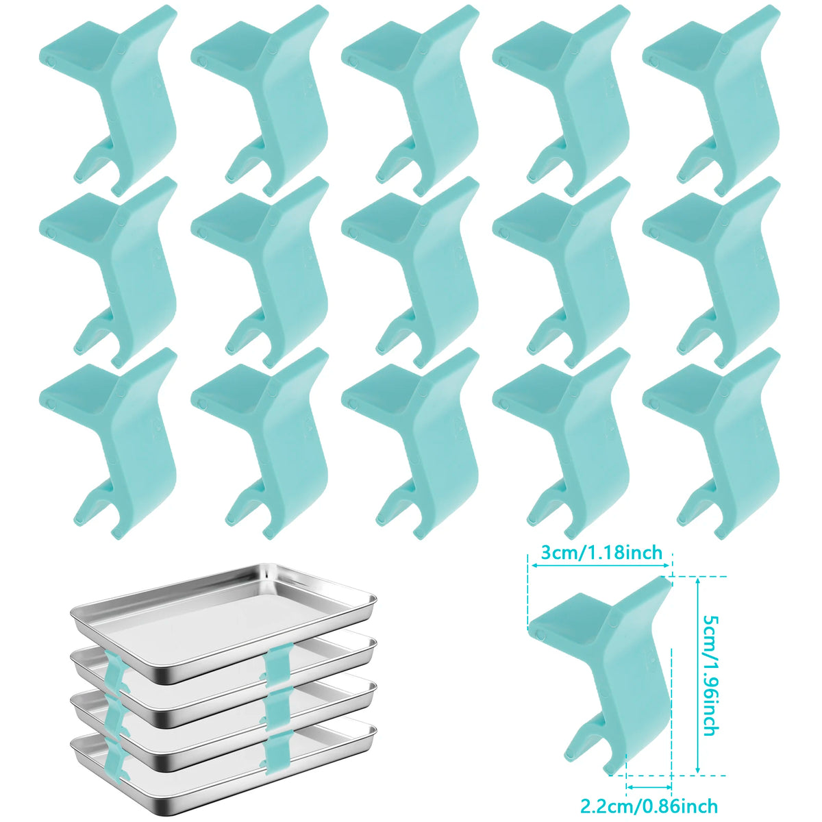16pcs Baking Sheet Stackers Space-Saving Tray Stacking Holder