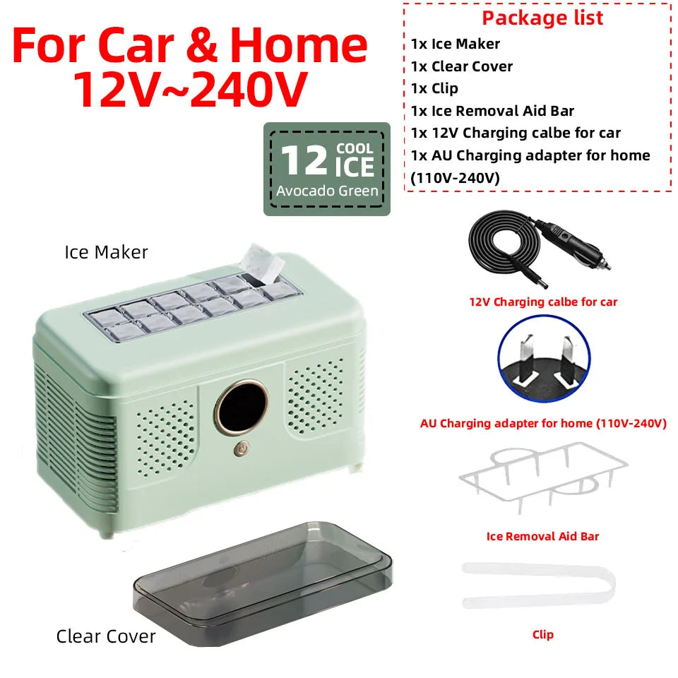 12v/220v Mini Ice Maker Car Dorm Office Camping