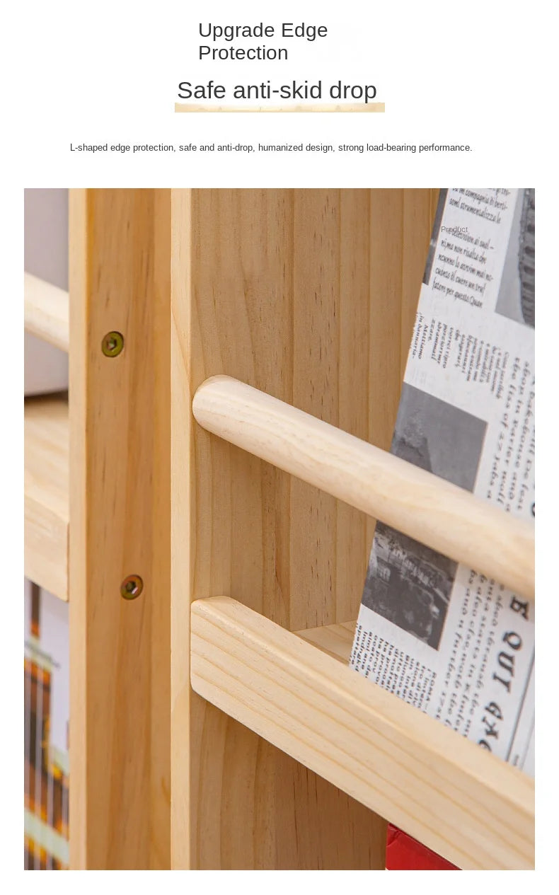 Solid Wood Narrow Bookshelf Door Backspace Saver Children