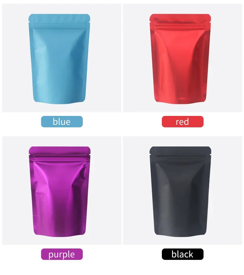 100pcs Durable Moisture Proof Zipper Seal Mylar Bags