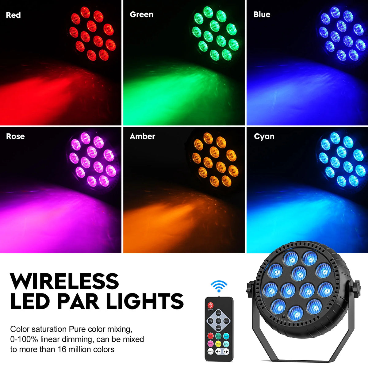 Somspot 4pcs Led Rgb Par Lights Storage Bag