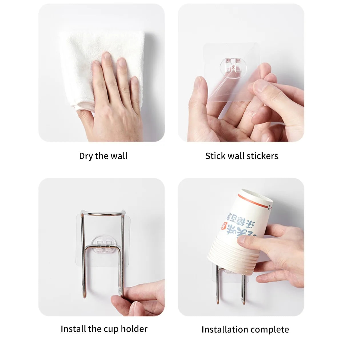 Wall Mounted Stainless Steel Disposable Cup Holder Water