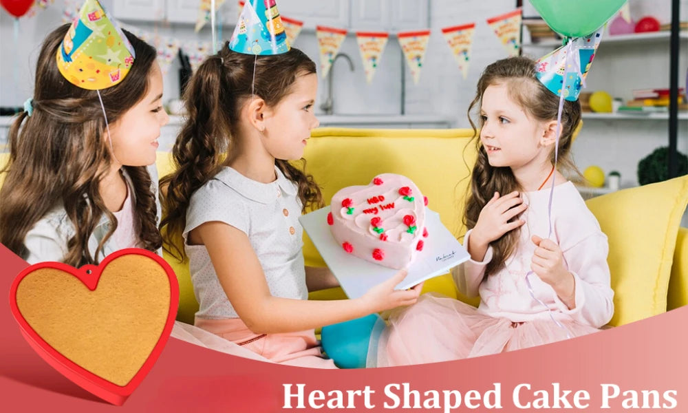 Silicone Heart Shaped Cake Pans Nonstick Reusable Round