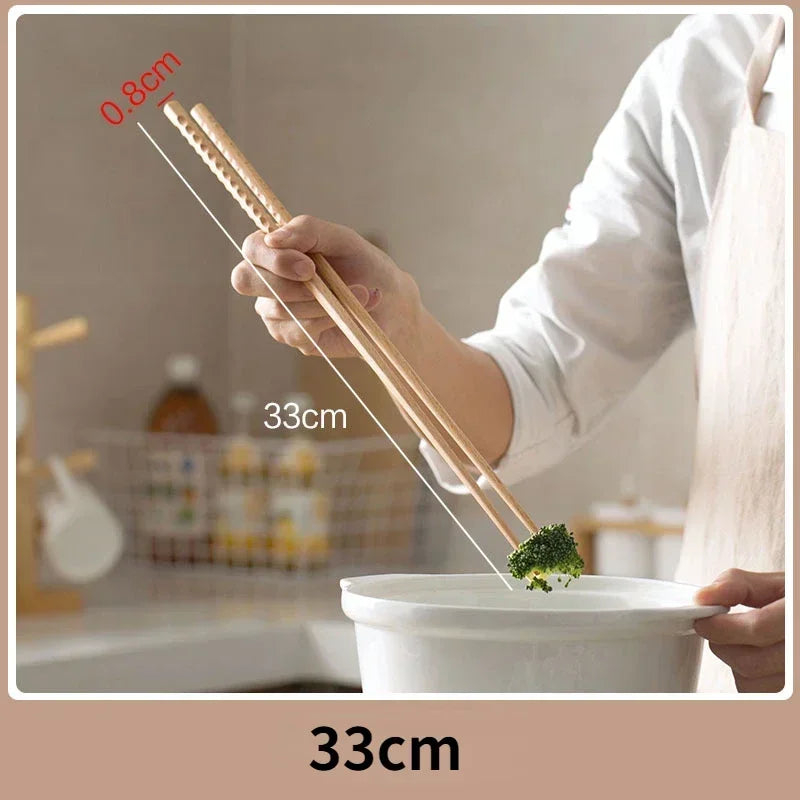 Japanese Extra Long Wooden Chopsticks Polished Beech Wood