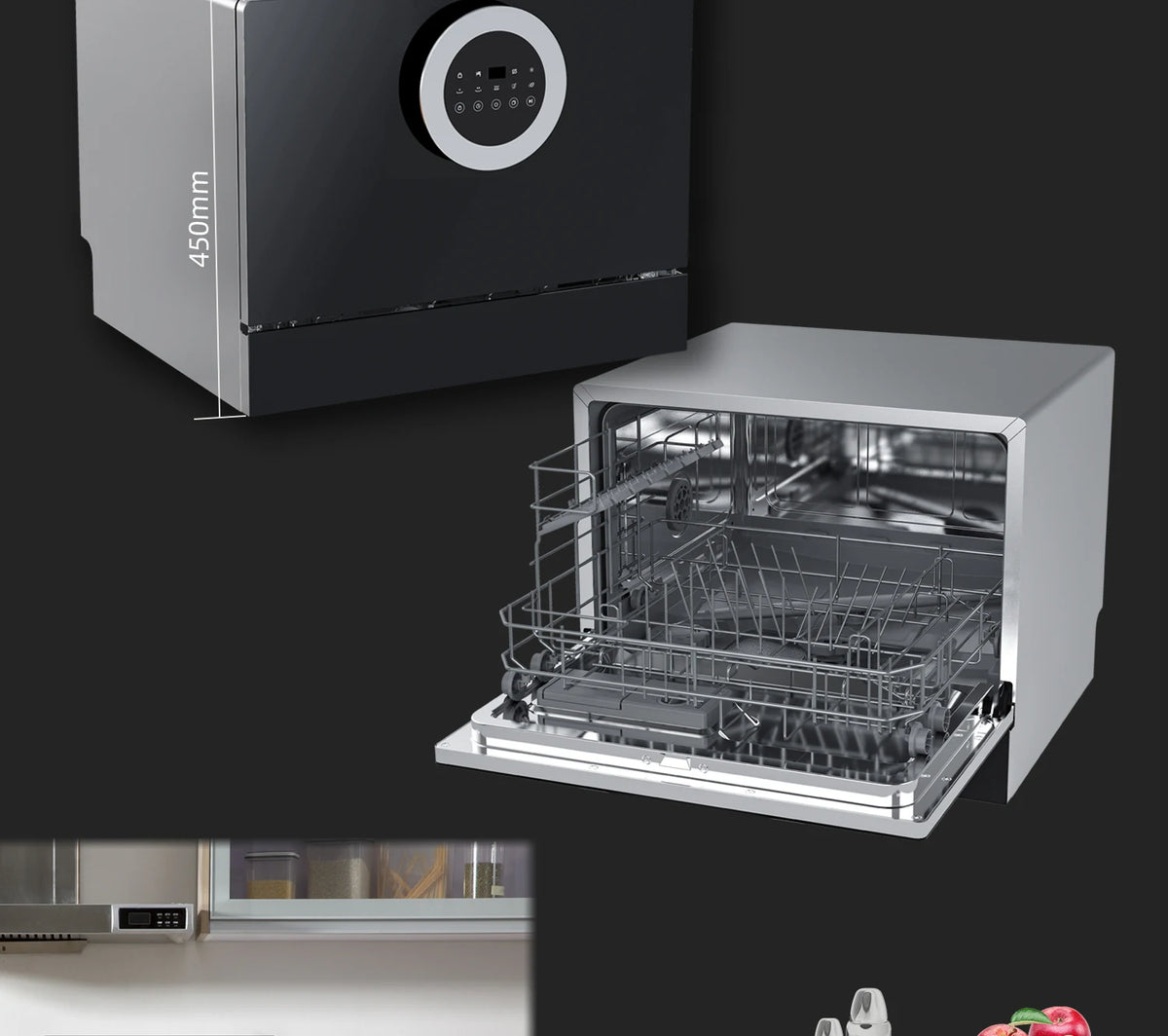 Dish Washer Washing Machine Tempered Glass Panel Mini
