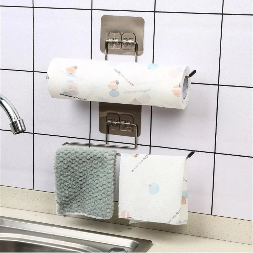 2pcs Paper Towel Holder Adhesive Toilet Paper Rack