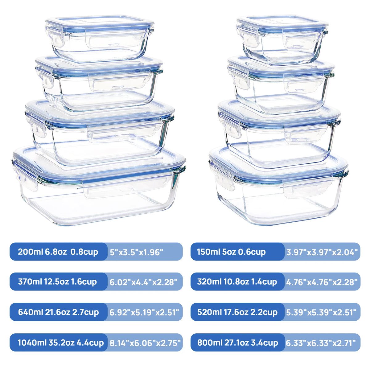 Glass Lunch Box Food Storage Containers Meal Prep