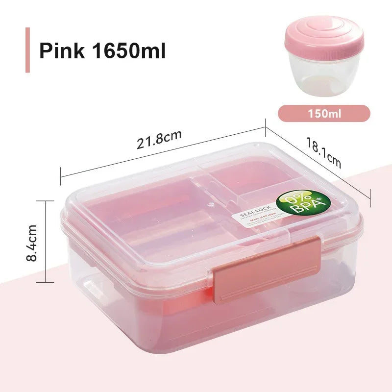 Compartment Leakproof Bento Lunch Box Detachable Trays Bpa