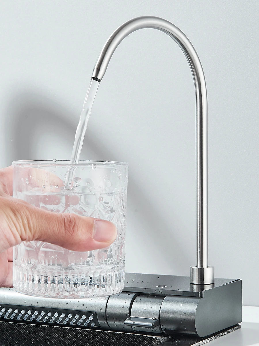 304 Stainless Steel Sink Digital Display Waterfall Faucet