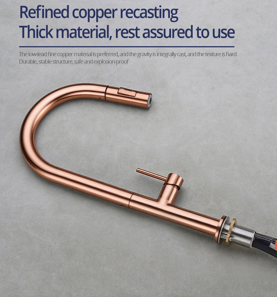 Brushed Rose Gold Faucet Pull Down Sprayer Handle
