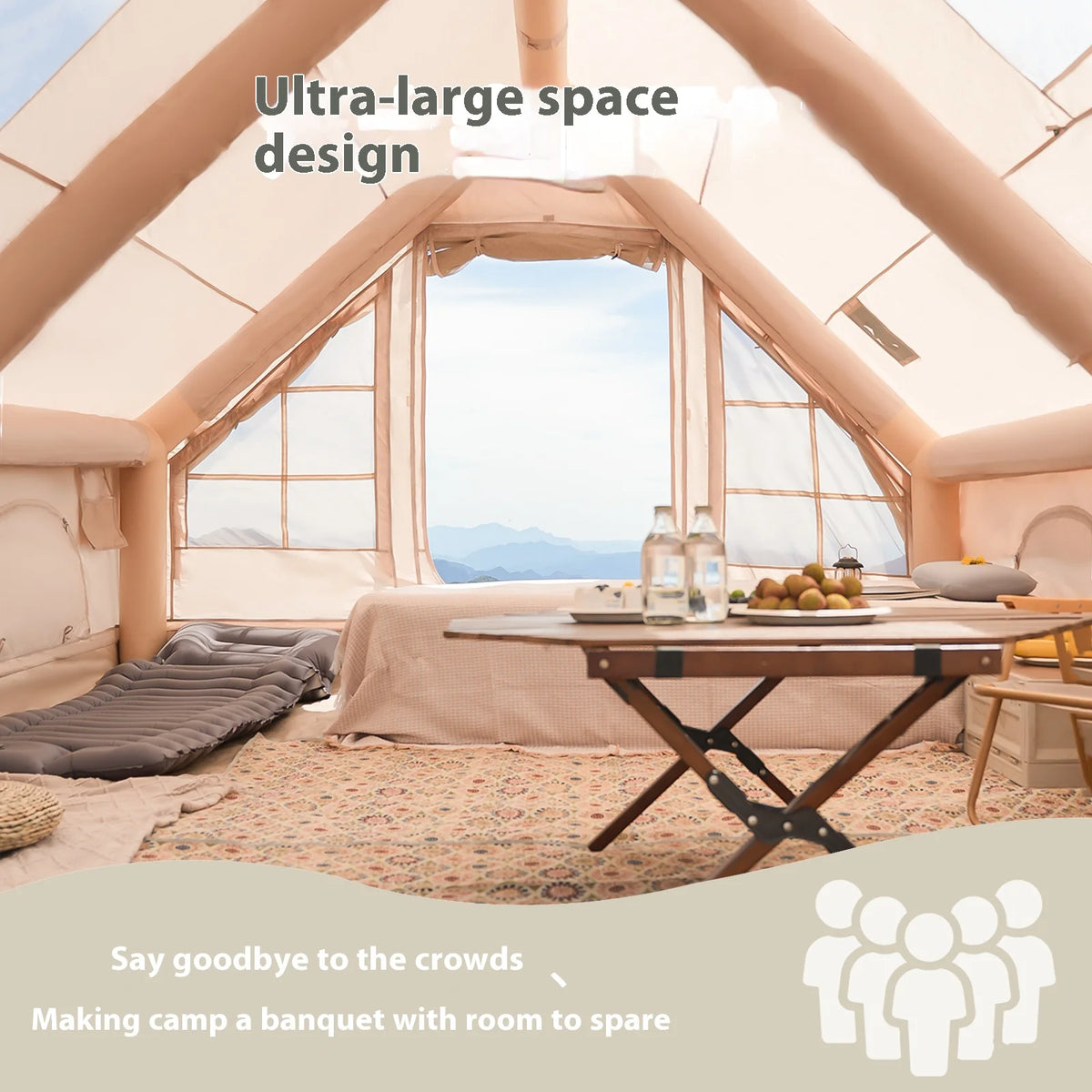 Inflatable Tents Camping Easy Setup Family Tent Glamping