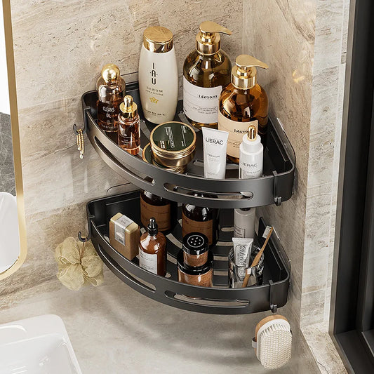Bathroom Shelves Organizer No Punching Required Corner Shelf