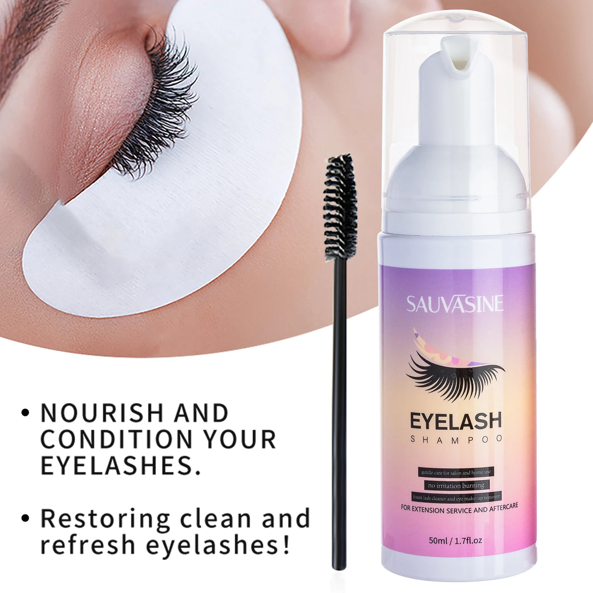 50ml Eyelash Extension Cleanser Shampoo Kit Mousse Fast